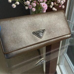 Prada Metallic Gold Women's Wallet